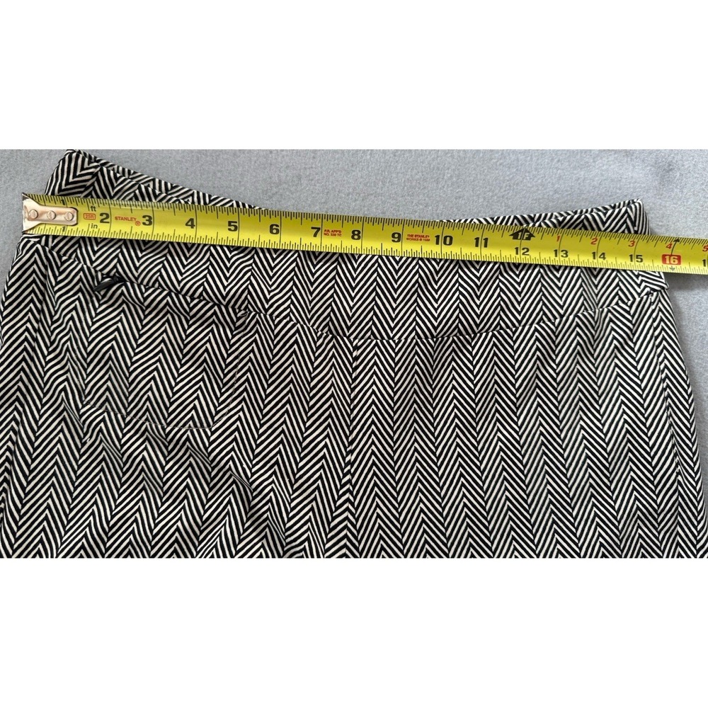 J McLaughlin Carmel Catalina Cloth Pants Black Chevron Wide Straight Leg Size S - Picture 9 of 15